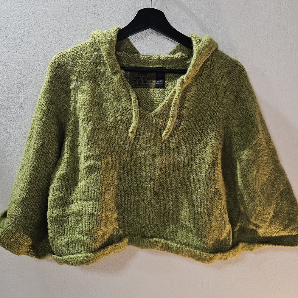 Peruvian Trading Co Virgin Acrylic Poncho Sweater
